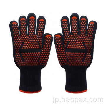 Hespax Aramid Silicone Kitchen BBQ Gloves耐熱性